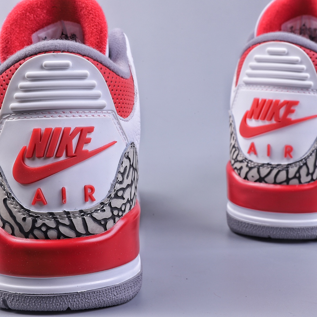 H version Air Jordan 3 Retro ”Fire Red” flame red color DN3707-160