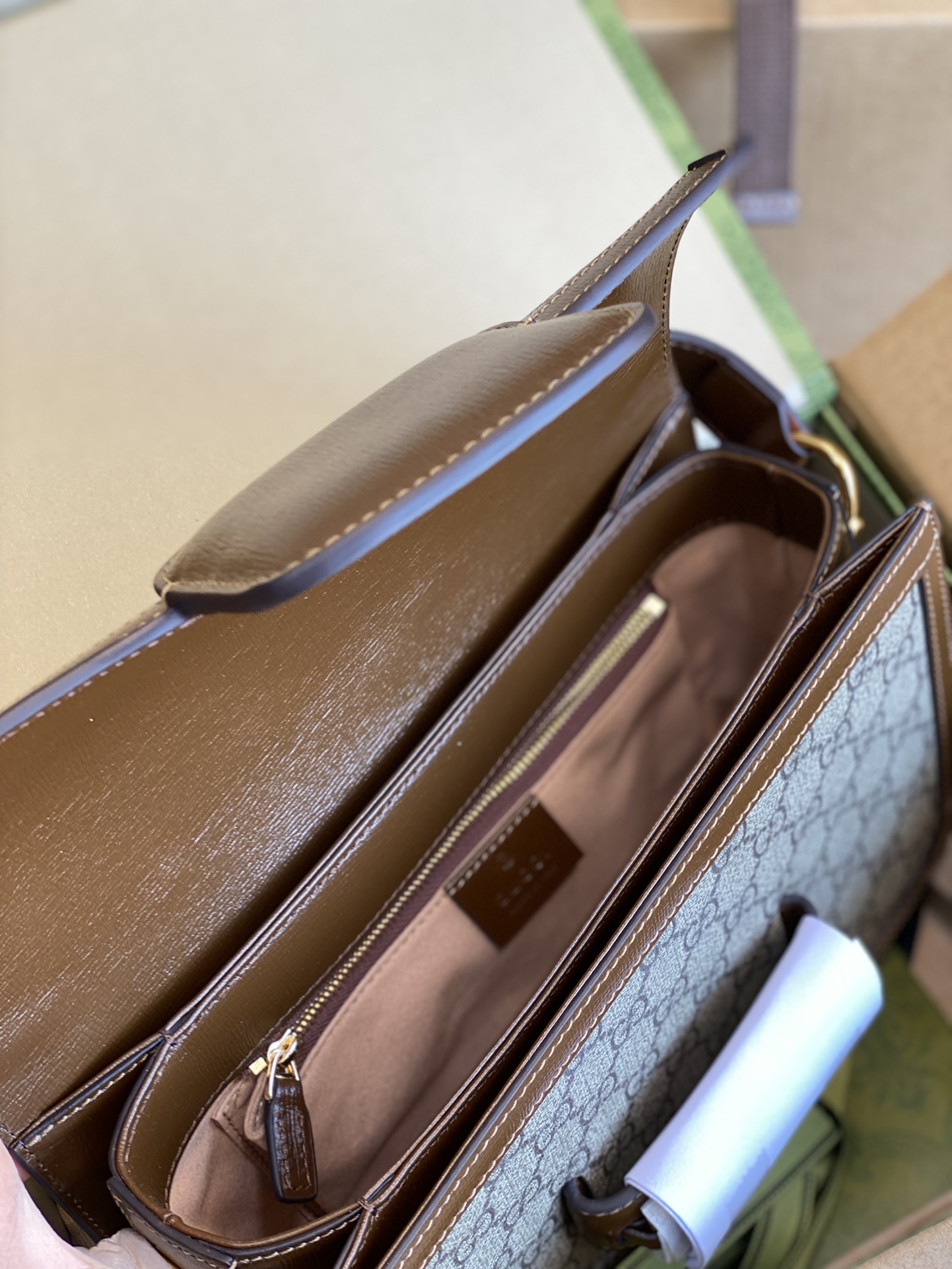 。发货实拍，原厂皮GG马鞍包✈️602204棕