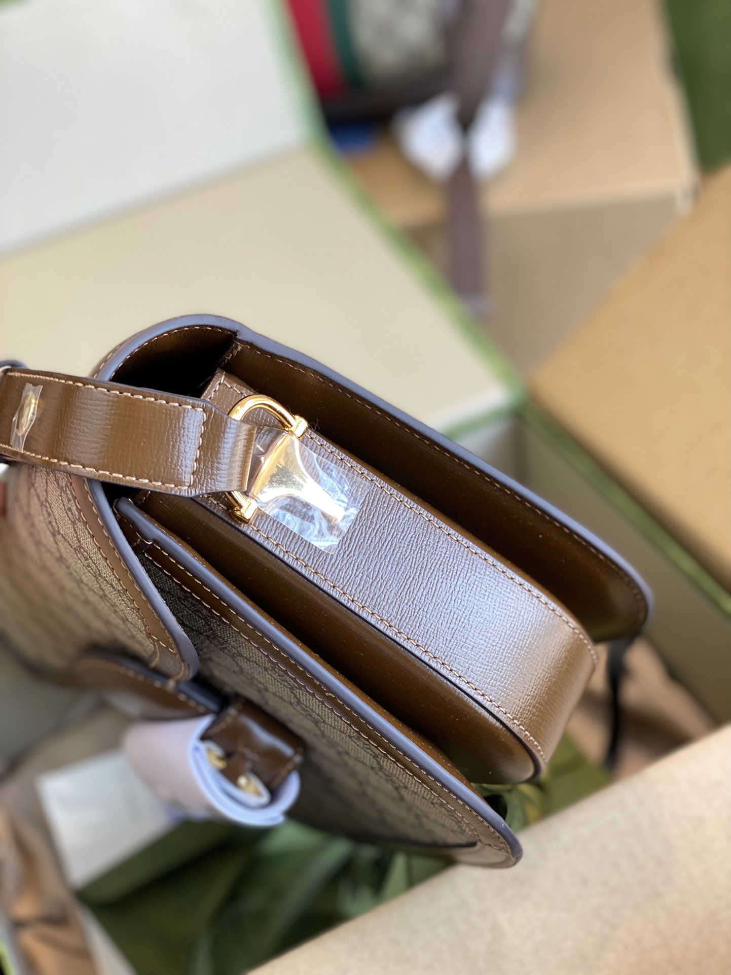 。发货实拍，原厂皮GG马鞍包✈️602204棕