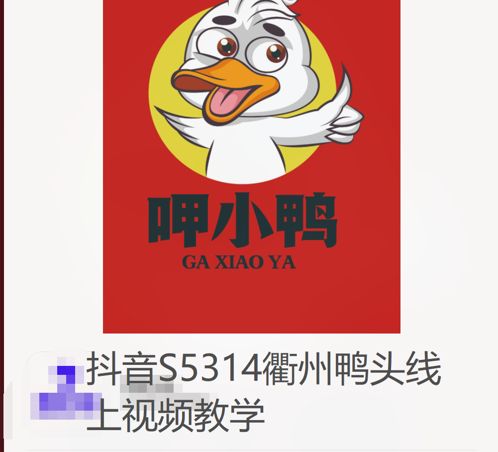 【46[红包]·S5314衢州鸭头线上视频教学】