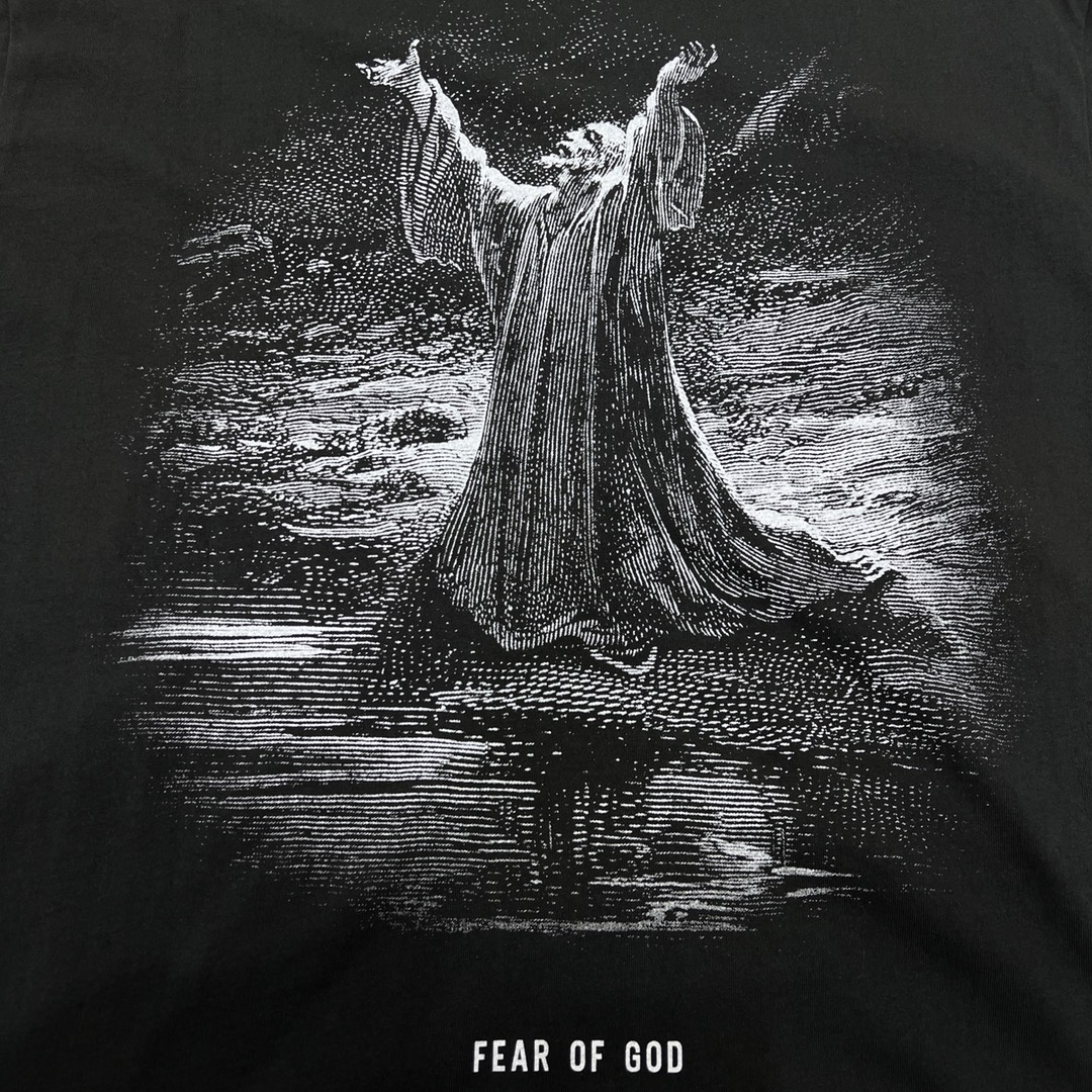 170 Fear Of God x Union 耶稣字母短袖T恤 面料定织定染16支230克全棉