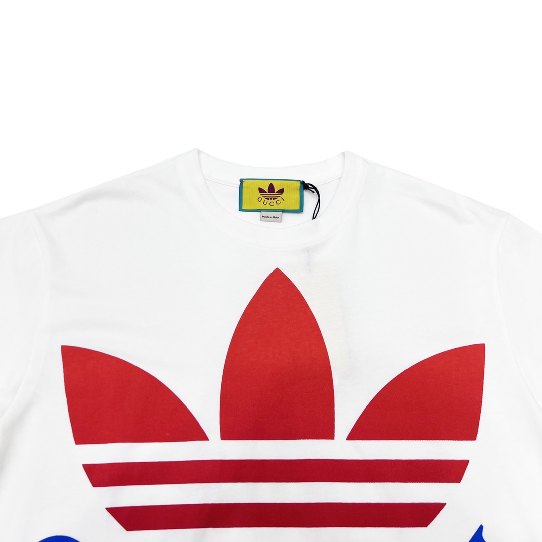 Gucci x adidas联名23ss 三叶草及logo印花短袖T恤 adidas x Gucci联名