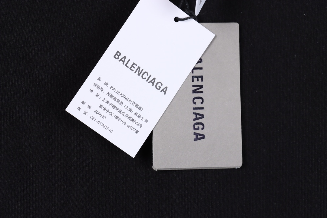 Balenciaga/巴黎世家 21ss 假两件刺绣小Logo 短袖