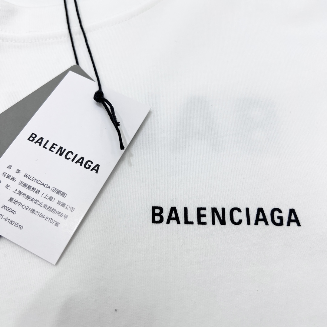 160 Balenciaga/巴黎世家 前后字母Logo印花圆领短袖