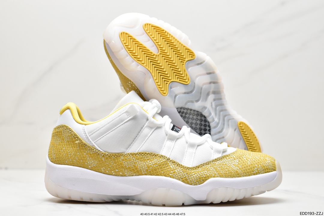 Jordan 11 Low ”Yellow Snakeskin” AJ11 replica yellow snake pattern AH7860-107