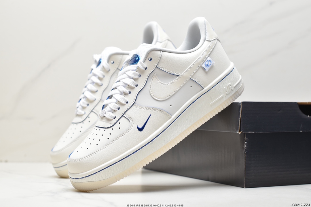 180 Air Force 1’07 Low”White Silver Laser Blue”空军一号板鞋“皮革白浅绿银钩子”DR0142-100
