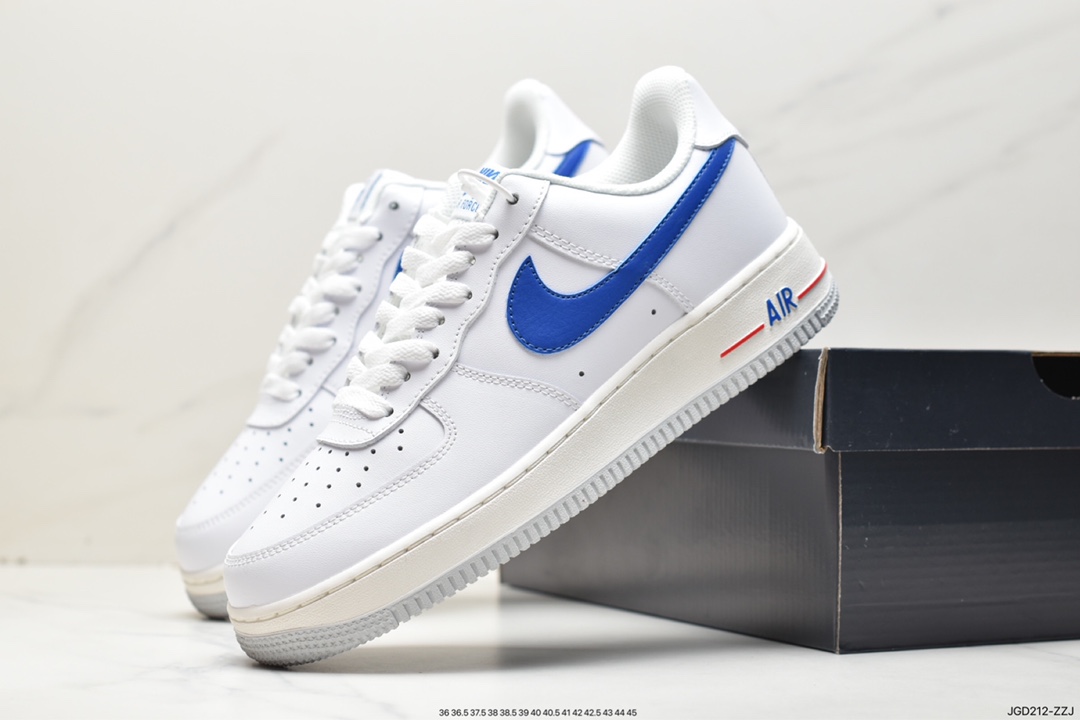180 Air Force 1’07 Low”White Silver Laser Blue”空军一号板鞋“皮革白浅绿银钩子”DR0142-100