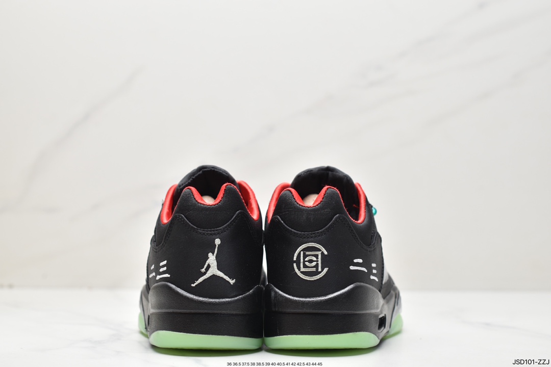 200 Clot x Air Jordan AJ5 Retro Low”CNY”中国年黑红丝绸翡翠夜光撕撕乐 DM4640-036