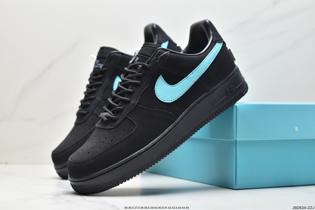 200 Tiffany & Co. x Nike Air Force 1 Low SP”1837”空军一号板鞋“联名黑蒂芙尼蓝”DZ1382-001