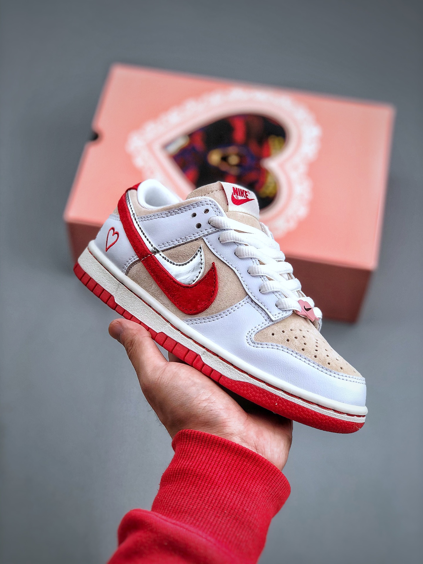 (Versión correcta con caja original) Nk SB Dunk Low "Día de San Valentín" Edición San Valentín SB zapatillas casuales d…