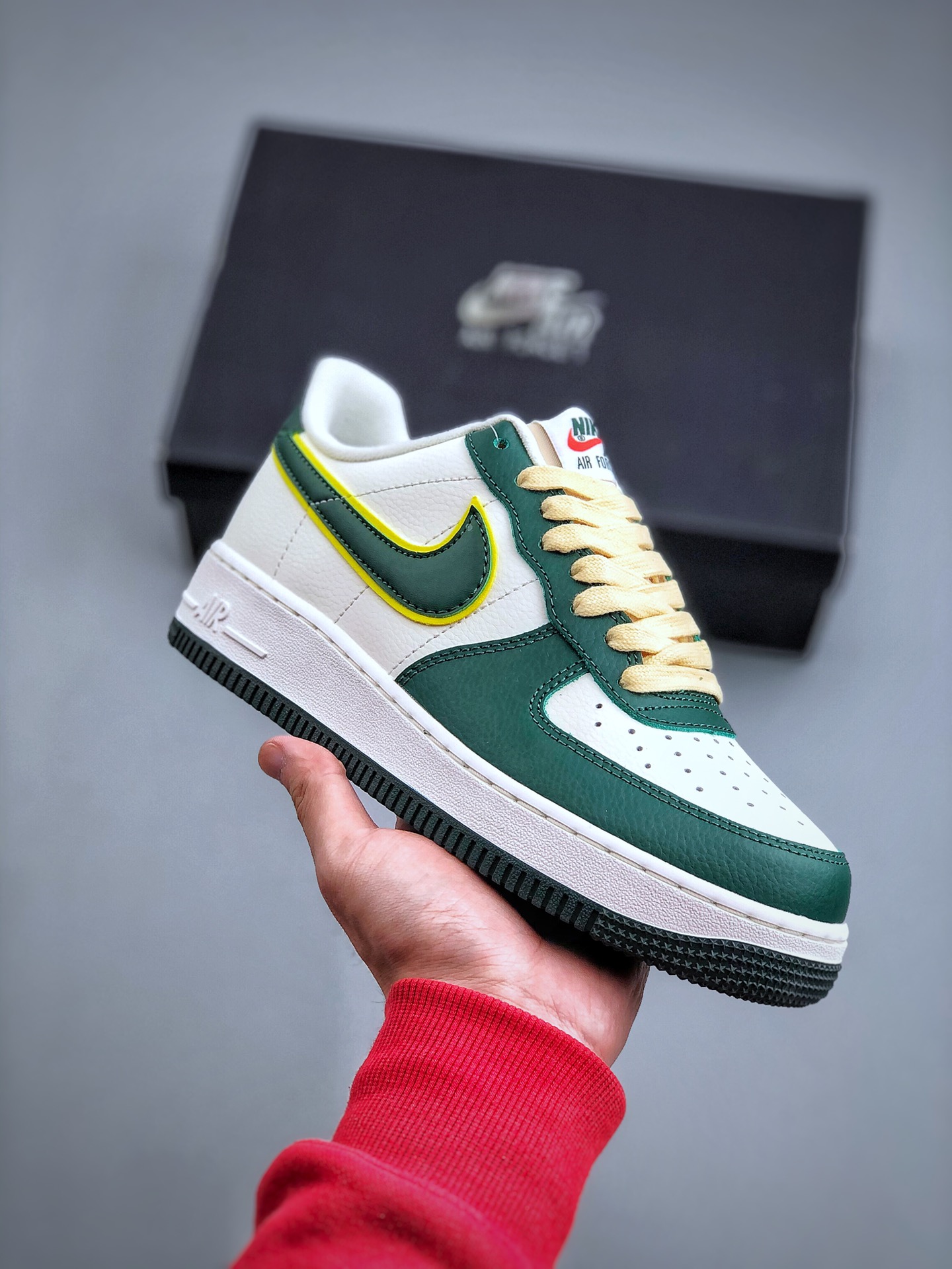Nk Air Force 1'07 Low blanco verde Air Force 1 low top zapatillas casuales #horma original papel original estilo puro A…