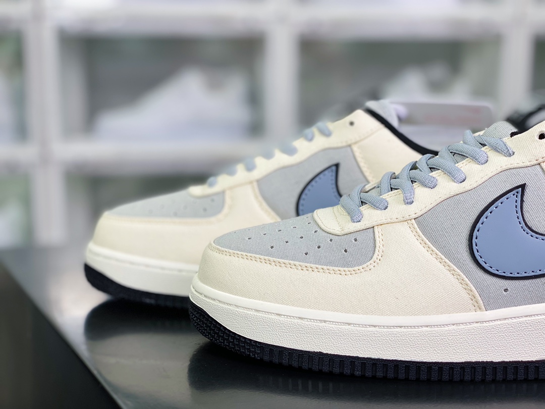 200 Air Force 1’07 Low QS”Milk White/Fog Blue”空军一号板鞋“拼接帆布奶白雾蓝”DG2296-020