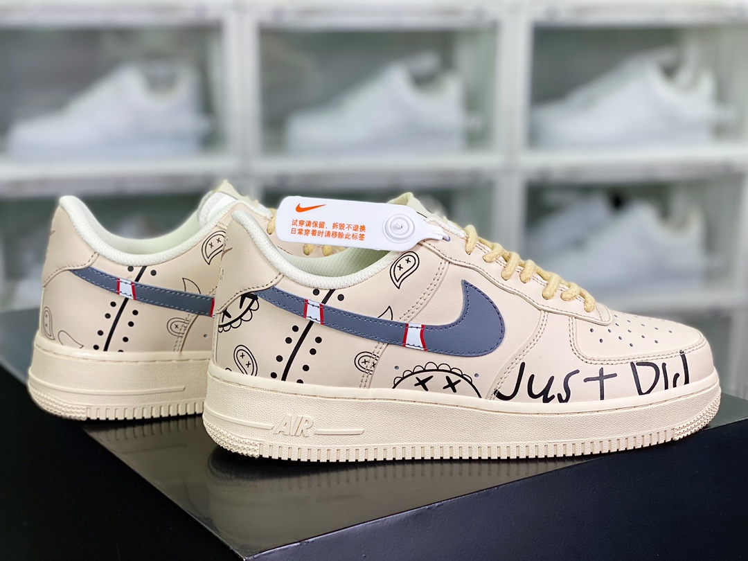 260 Air Force 1 07 LV8 Low”Beige/Black Paisley”空军一号板鞋“米白黑腰果花涂鸦”CW2288-316