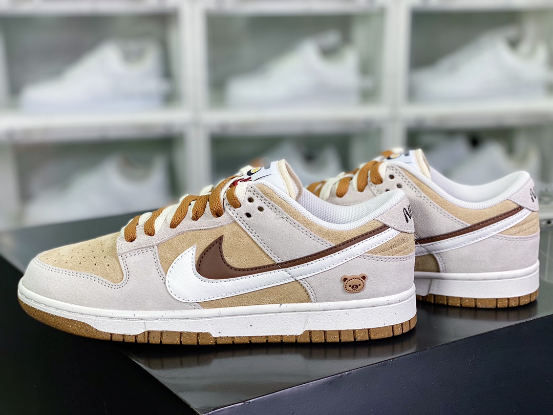 SB Dunk Low SE ”85 Double Swoosh/Grey/Brown Bear” rebound shoes ”suede light brown double swoosh bear” DO9457-113