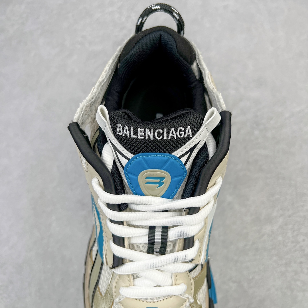 图片[5]-💰460 ＃VG零售版 BALENCIAGA Runner Sneaker 巴黎世家七代慢跑系列低帮复古野跑潮流运动鞋老爹鞋 尼龙和网布材质 磨损效果 鞋头边缘印有尺码 背面浮印尺码 外侧印有跑者徽标 鞋舌刺绣 Balenciaga 品牌标识 鞋跟背面 Balenciaga品牌标识 材质采用65%聚氨酯、35%聚酯纤维 全新 Runner 鞋型轮廓借鉴于 2000 年初的复古线条 搭载大网眼面料制成鞋面基础，由粉色、白色尼龍与橡胶质地覆盖鞋面诠释线条感 当中透过几道手缝线与折损痕更是精准的掌握历经时间淬炼的破旧痕迹 延续其手法至鞋领、鞋跟、鞋带、中底等部分均饰有破损及脏污之貌 尤其是鞋领处与鞋带孔眼条更是采用不规则做旧技术将内容物泡棉随机露出 尺码：35 36 37 38 39 40 41 42 43 44 45 46 编码：by5936030-运动鞋