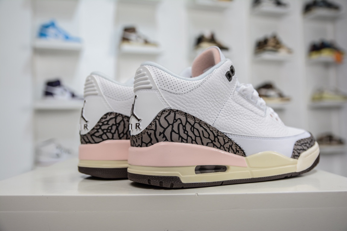 240 原装Air Jordan 3 Retro ”Dark Mocha” 樱花 白棕粉 CK9246-102