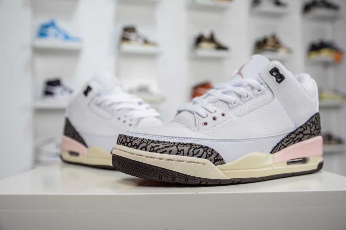 240 原装Air Jordan 3 Retro ”Dark Mocha” 樱花 白棕粉 CK9246-102
