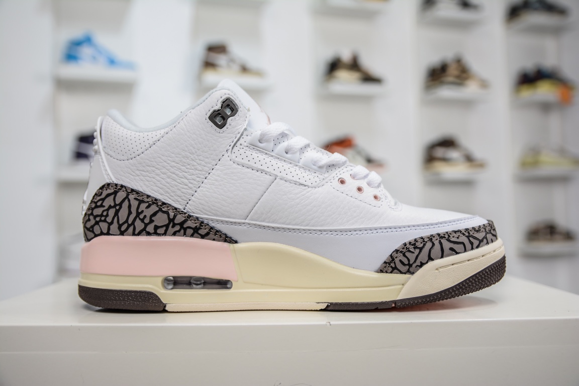 240 原装Air Jordan 3 Retro ”Dark Mocha” 樱花 白棕粉 CK9246-102