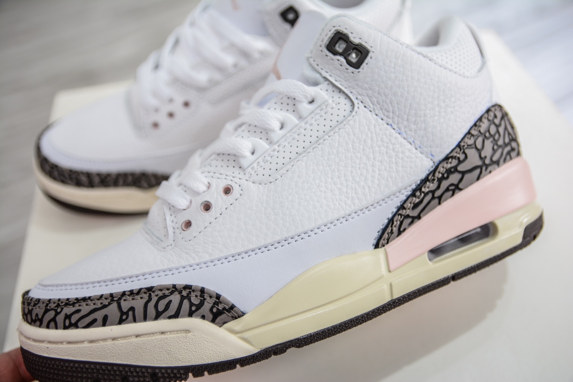 240 原装Air Jordan 3 Retro ”Dark Mocha” 樱花 白棕粉 CK9246-102