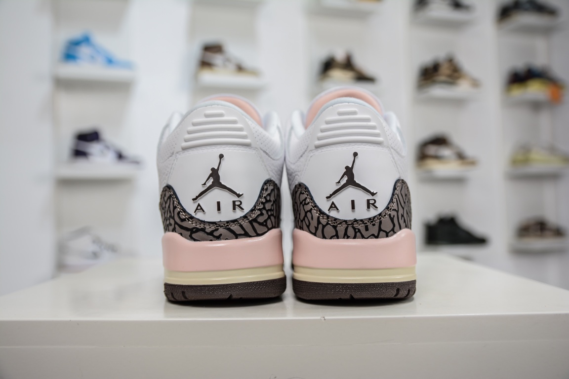 240 原装Air Jordan 3 Retro ”Dark Mocha” 樱花 白棕粉 CK9246-102