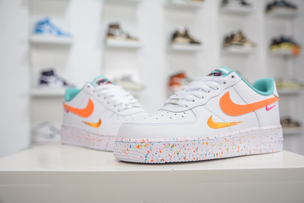 220 Nike Air Force 1'07 Low 白橙双勾 空军一号低帮运动休闲板鞋 FD4626-181