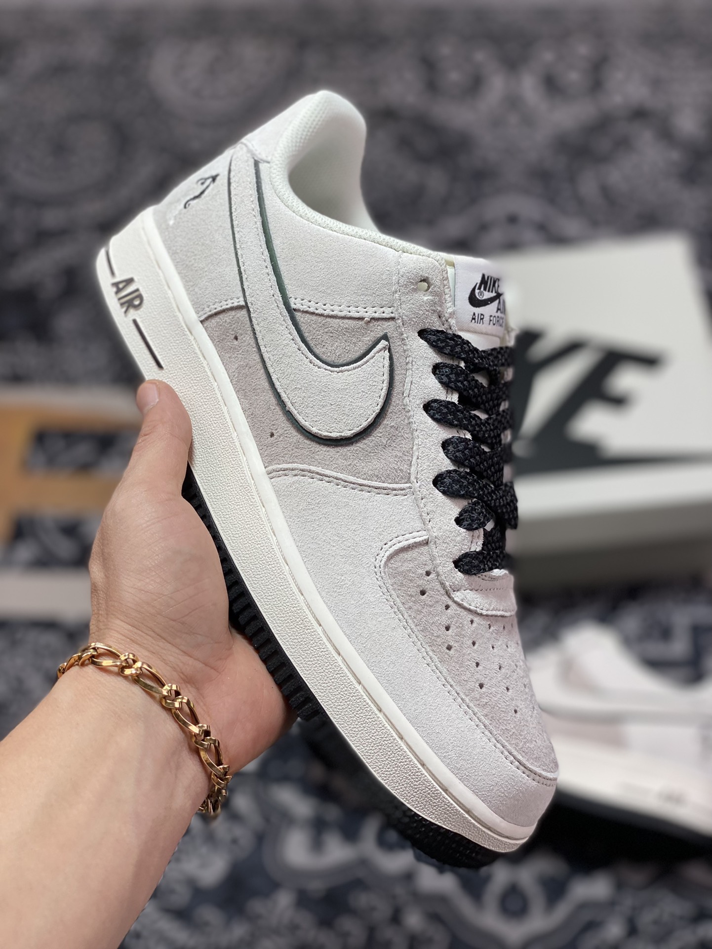 260 Nike Air Force 1 Low Premium PE”Four Horsemen”板鞋“麂皮浅灰黑四骑士”DZ3696-003