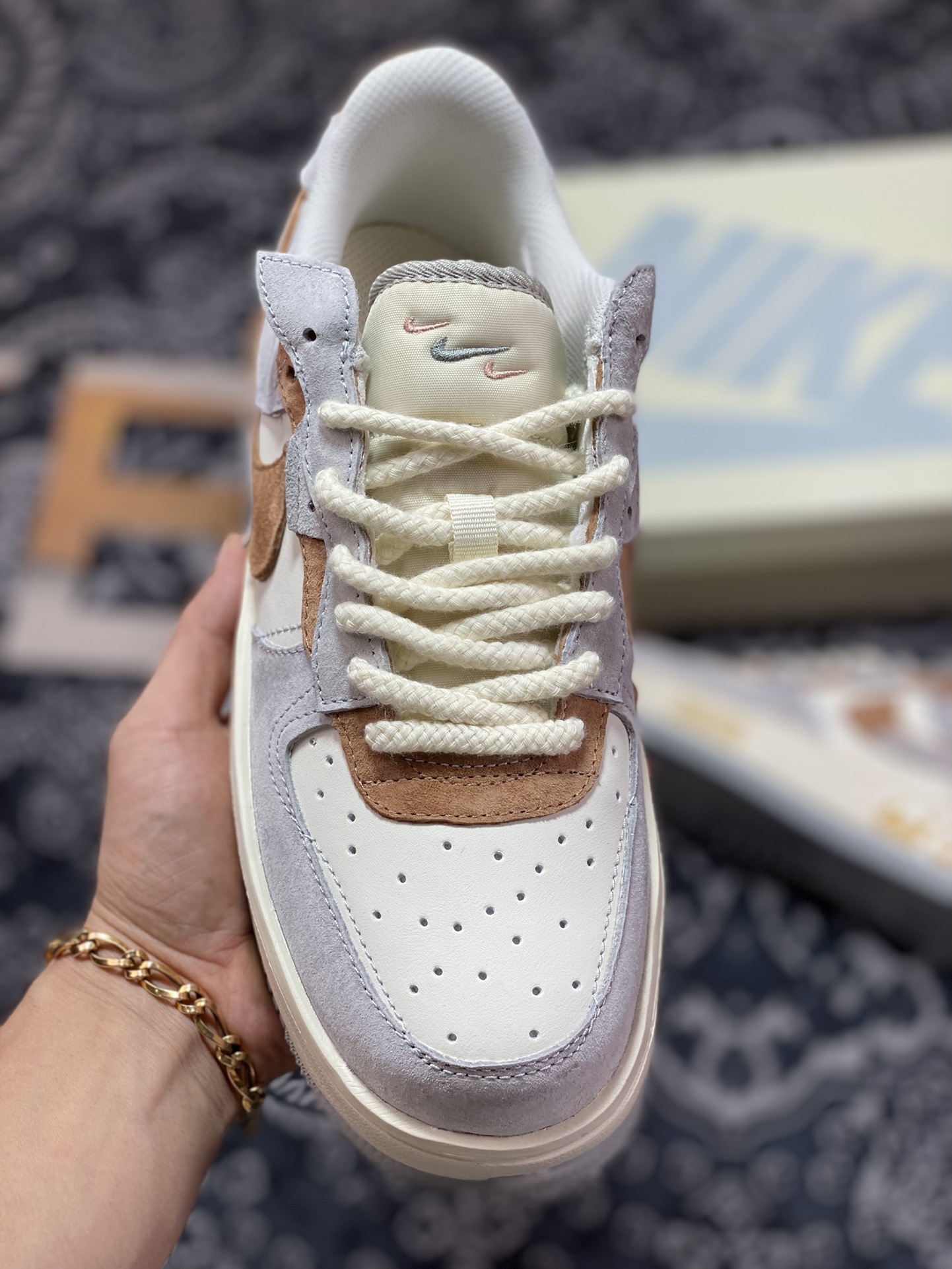 260 Nike Wmns Air Force 1 Fontanka”Grey/Beige/Brown”空军一号板鞋“灰米白棕”CW6688-806