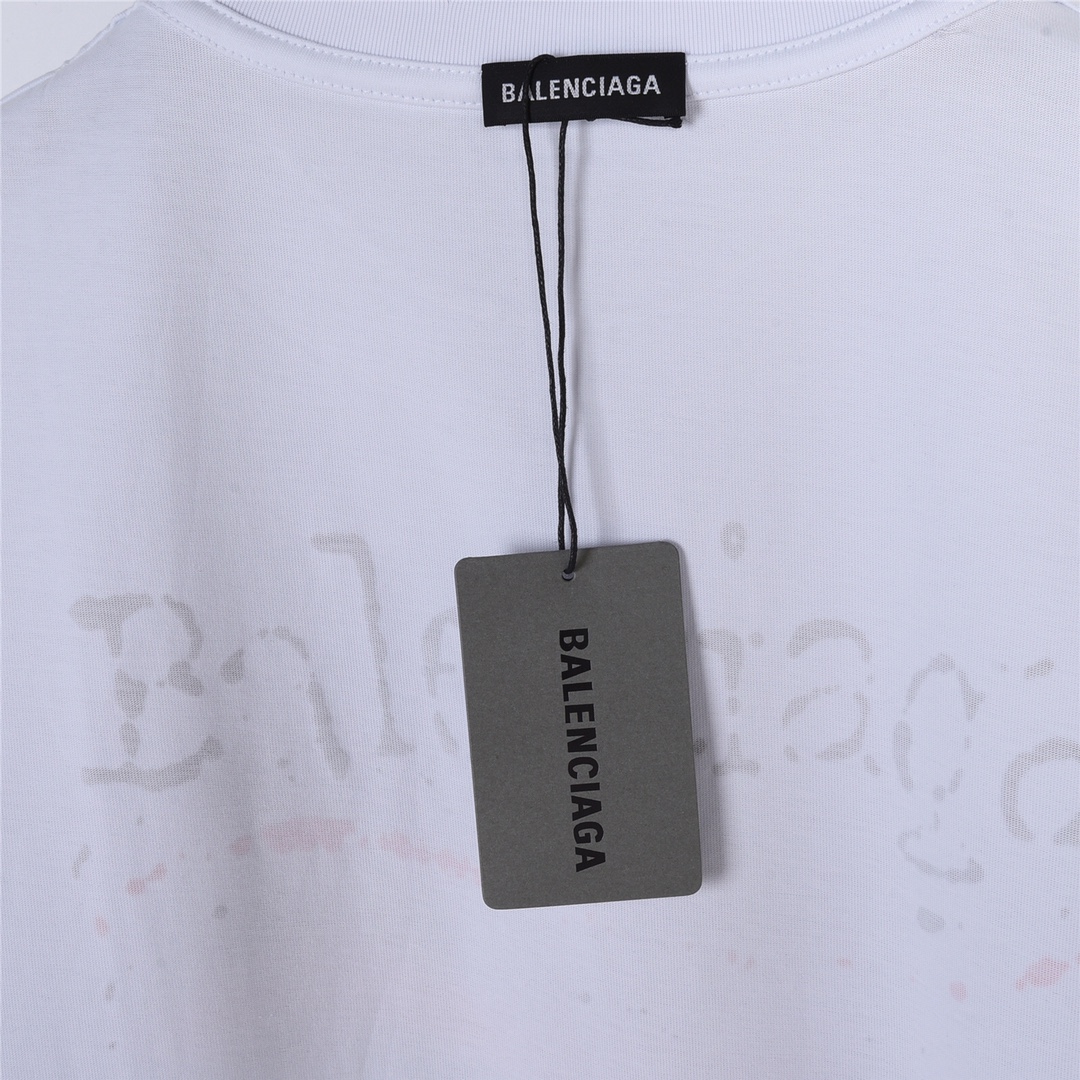 170 BALENCIAGA/巴黎世家2023 SS 可乐涂鸦磨烂短袖T恤