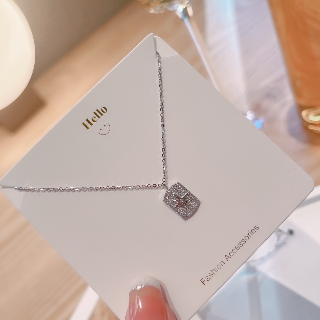 S925 Sterling Silver Necklace Sweet & Cool Travel Silver