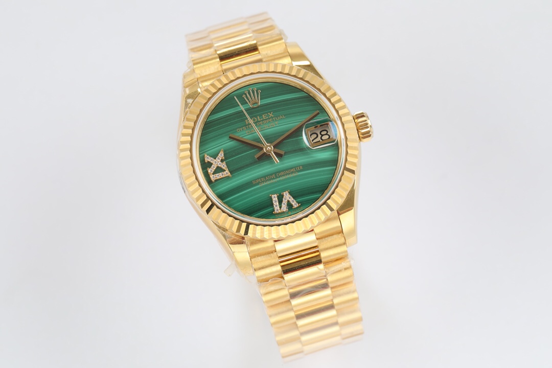Rolex EW2021【最美孔雀石女表】蚝式恒动日志型31系列