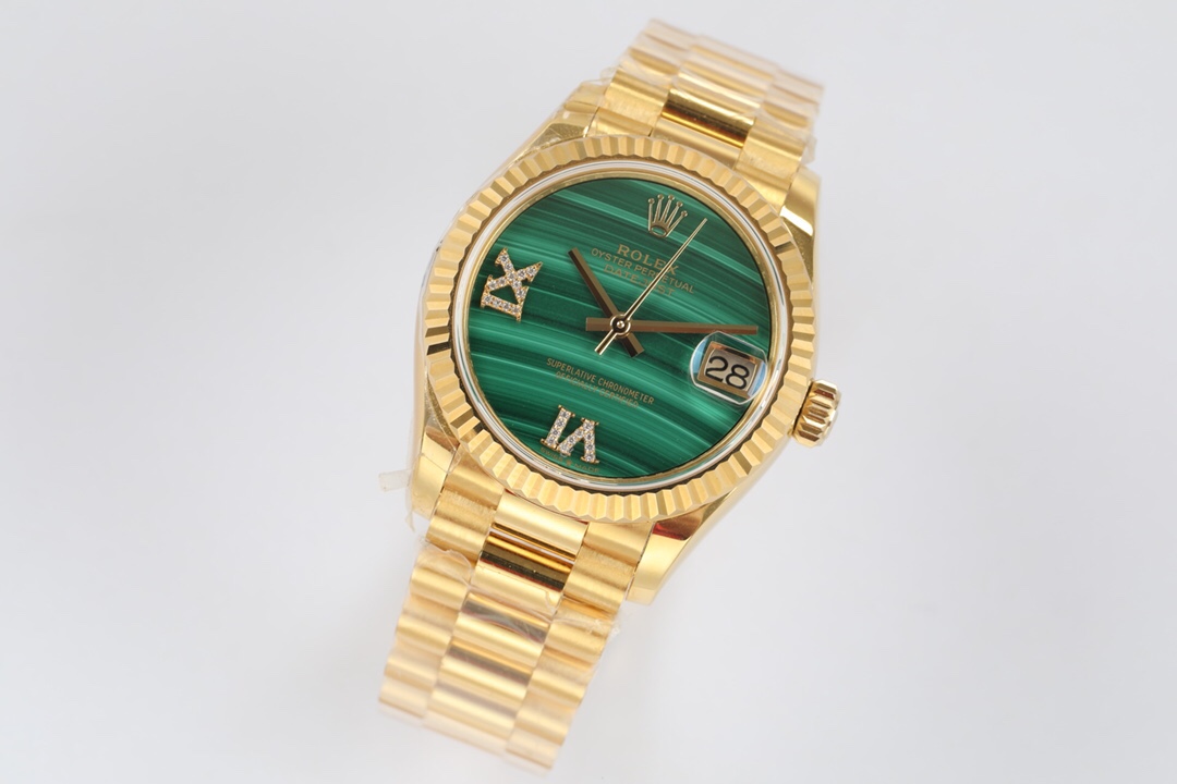 Rolex EW2021【最美孔雀石女表】蚝式恒动日志型31系列