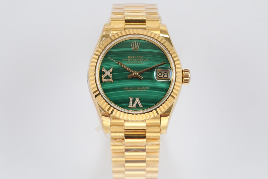 Rolex EW2021【最美孔雀石女表】蚝式恒动日志型31系列