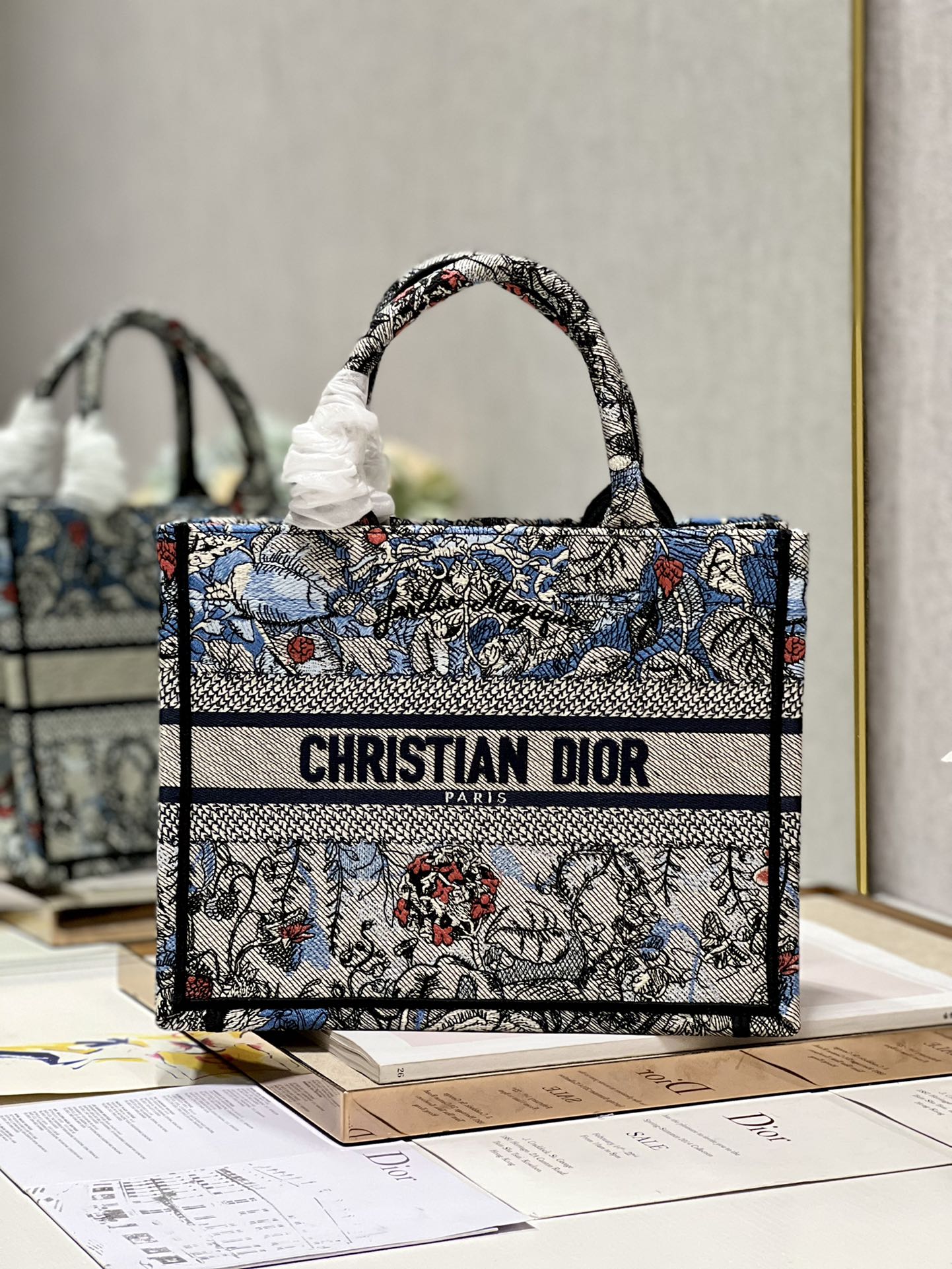 Dior Book Tote Embroidered Handbag