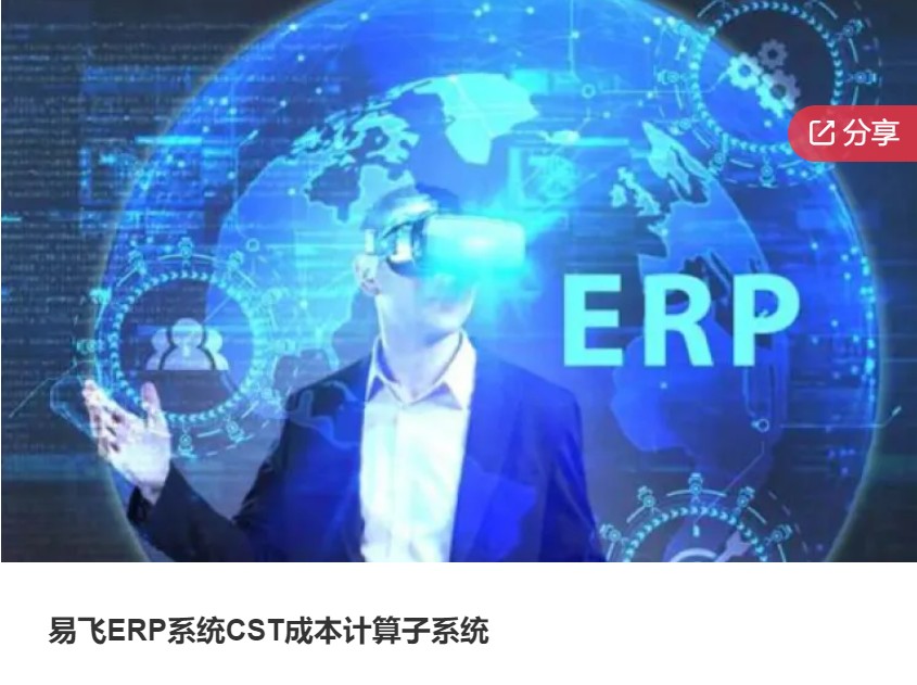 【29[红包]·S5786易飞ERP系统CST成本计算子系统】