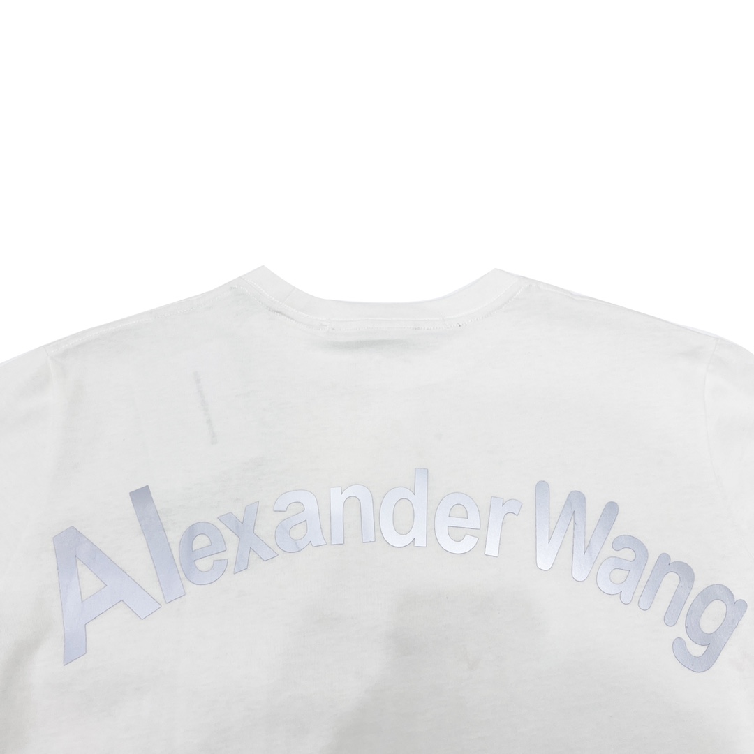 160 Alexander wang 大王反光字母印花短袖T恤