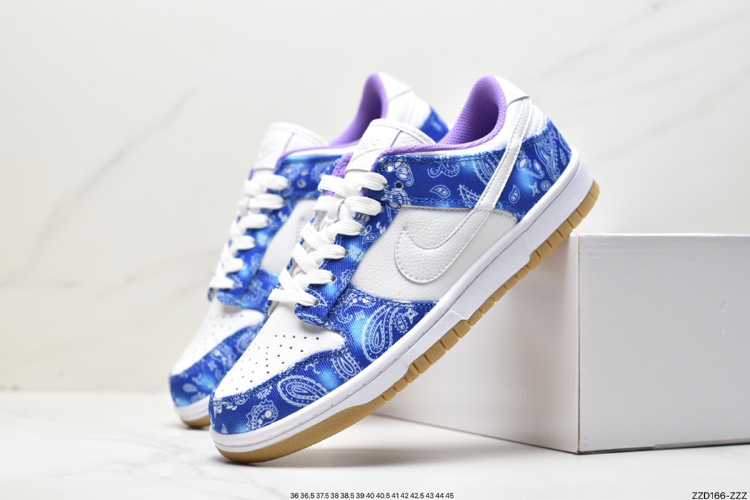 250 You SB Dunk Low Retro SP扣篮系列低帮板鞋“白紫蓝扎染腰果花” CT5053-041