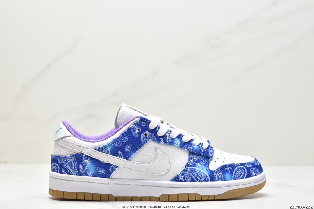 250 You SB Dunk Low Retro SP扣篮系列低帮板鞋“白紫蓝扎染腰果花” CT5053-041