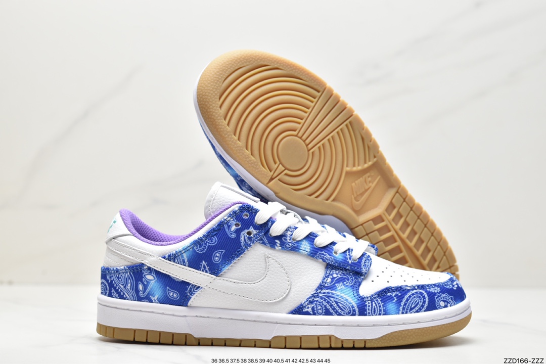 250 You SB Dunk Low Retro SP扣篮系列低帮板鞋“白紫蓝扎染腰果花” CT5053-041