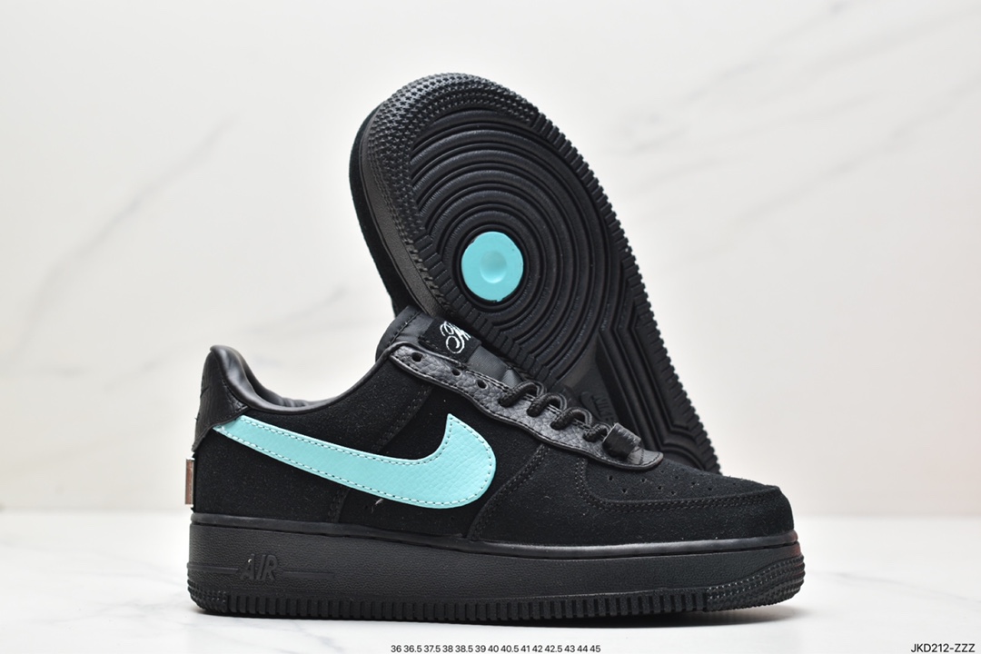160 联名奢侈品大牌-蒂芙尼/Tiffany & Co. x Nike Air Force 1 Low SP”1837”空军一号板鞋“联名黑蒂芙尼蓝”DZ1382-001