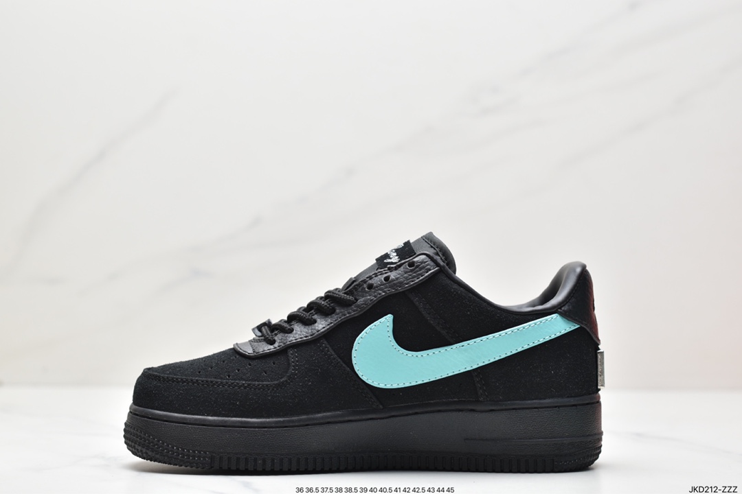 160 联名奢侈品大牌-蒂芙尼/Tiffany & Co. x Nike Air Force 1 Low SP”1837”空军一号板鞋“联名黑蒂芙尼蓝”DZ1382-001