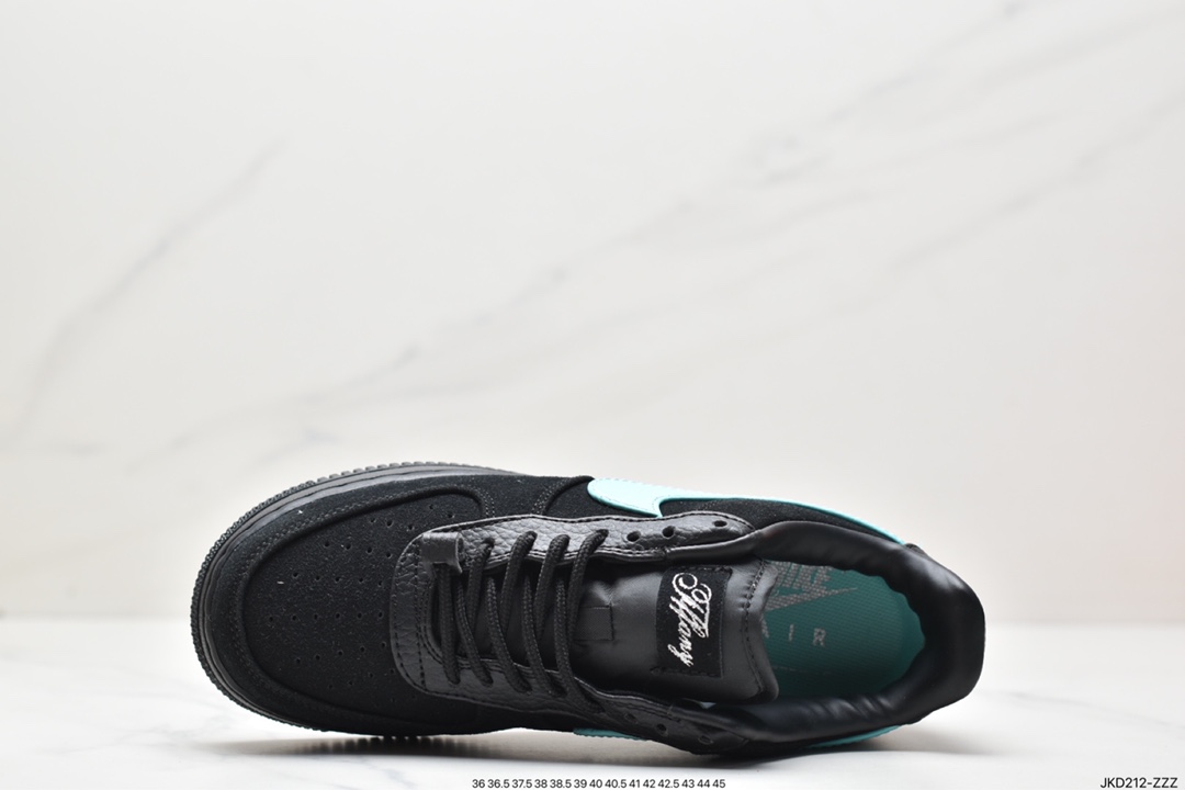 160 联名奢侈品大牌-蒂芙尼/Tiffany & Co. x Nike Air Force 1 Low SP”1837”空军一号板鞋“联名黑蒂芙尼蓝”DZ1382-001