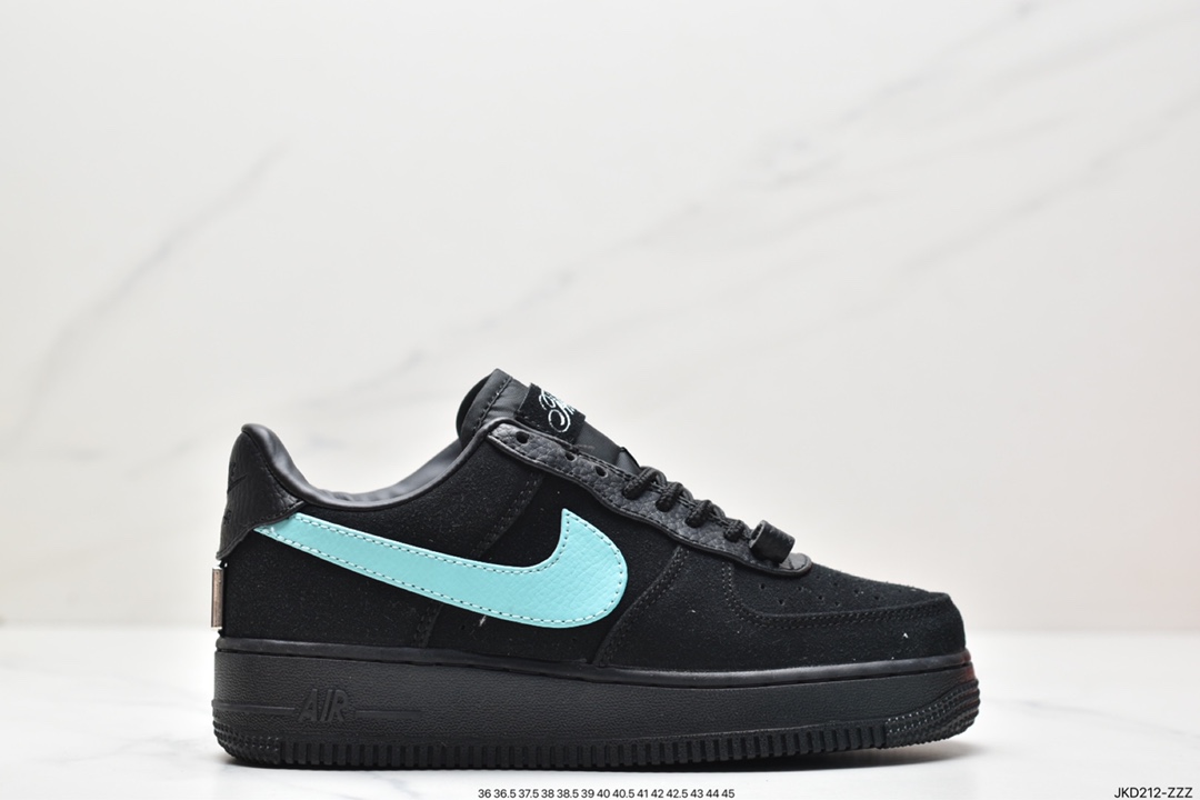 160 联名奢侈品大牌-蒂芙尼/Tiffany & Co. x Nike Air Force 1 Low SP”1837”空军一号板鞋“联名黑蒂芙尼蓝”DZ1382-001