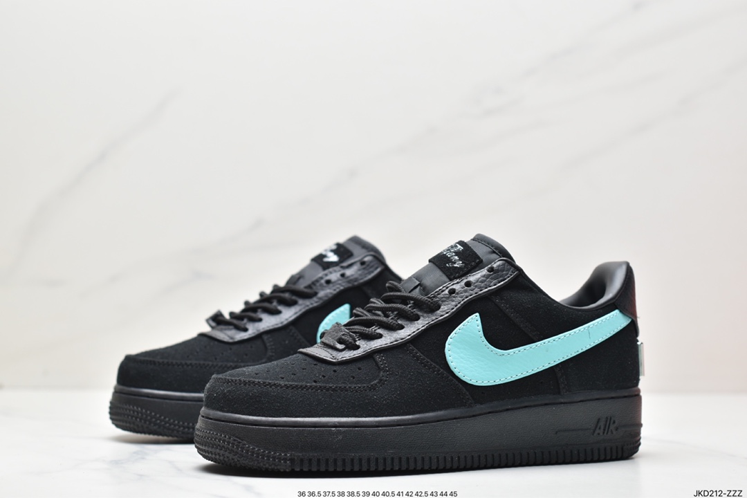 160 联名奢侈品大牌-蒂芙尼/Tiffany & Co. x Nike Air Force 1 Low SP”1837”空军一号板鞋“联名黑蒂芙尼蓝”DZ1382-001