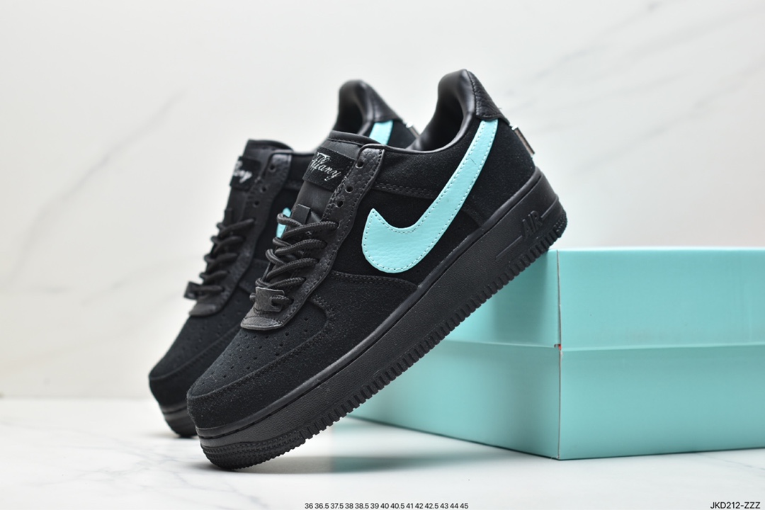 160 联名奢侈品大牌-蒂芙尼/Tiffany & Co. x Nike Air Force 1 Low SP”1837”空军一号板鞋“联名黑蒂芙尼蓝”DZ1382-001