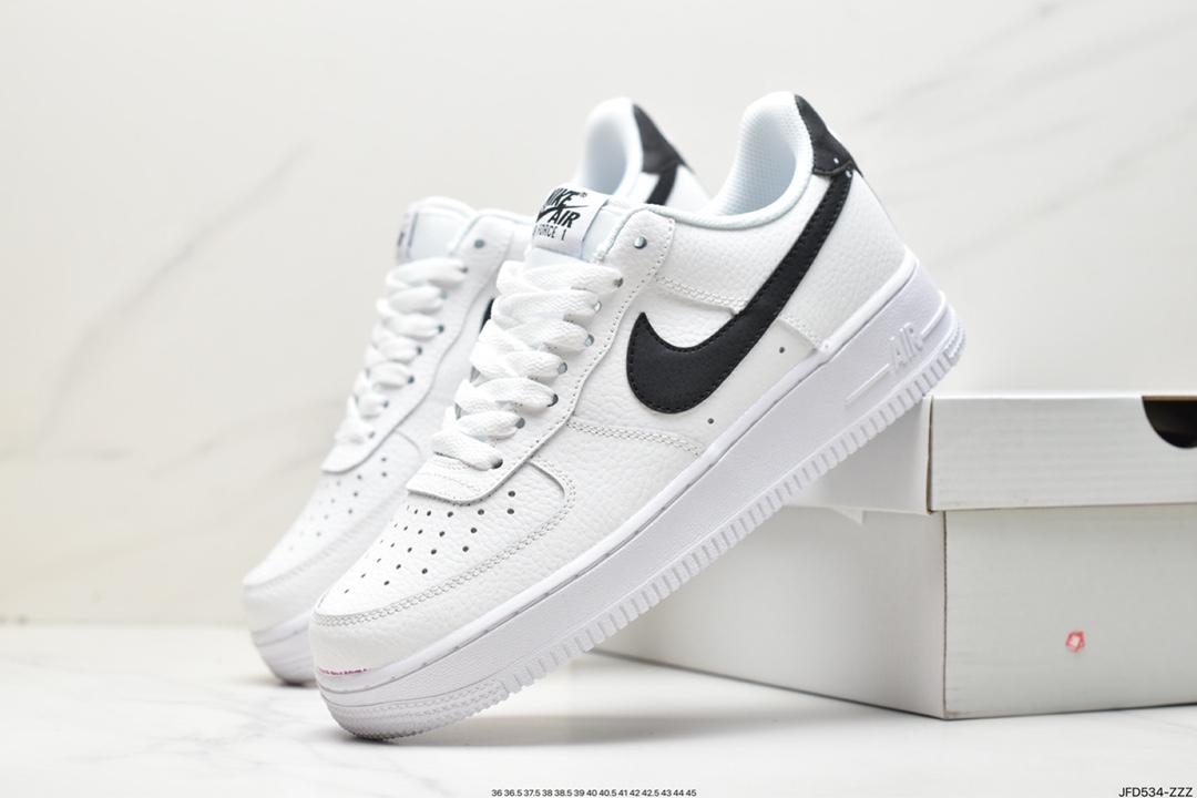 170 Air Force 1’07 Low”White/Black”空军一号板鞋“荔枝皮白黑钩子”CT2302-100