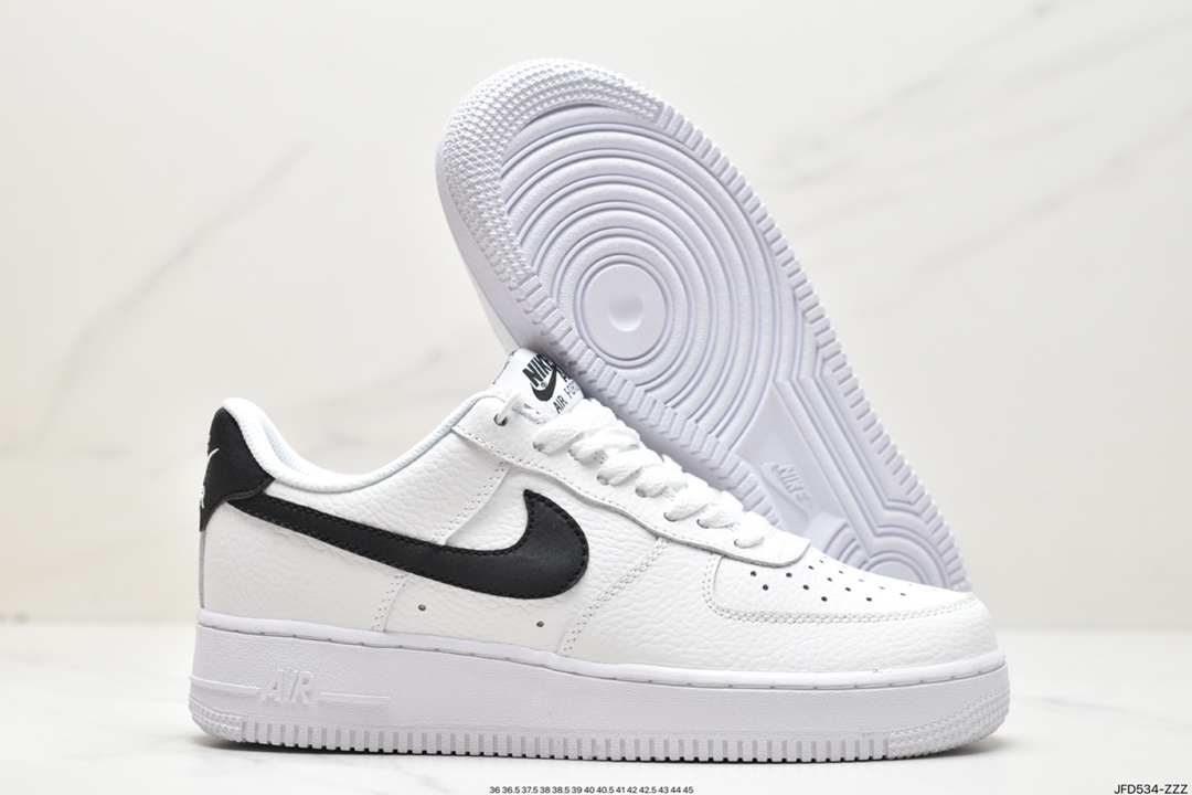 170 Air Force 1’07 Low”White/Black”空军一号板鞋“荔枝皮白黑钩子”CT2302-100