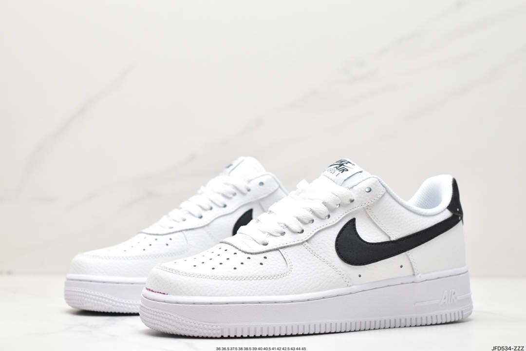170 Air Force 1’07 Low”White/Black”空军一号板鞋“荔枝皮白黑钩子”CT2302-100