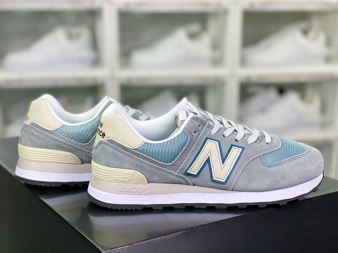 NBNew Balance ML574 series low-top classic retro jogging shoes ”Fleet dark gray steel blue beige” ML574BA2