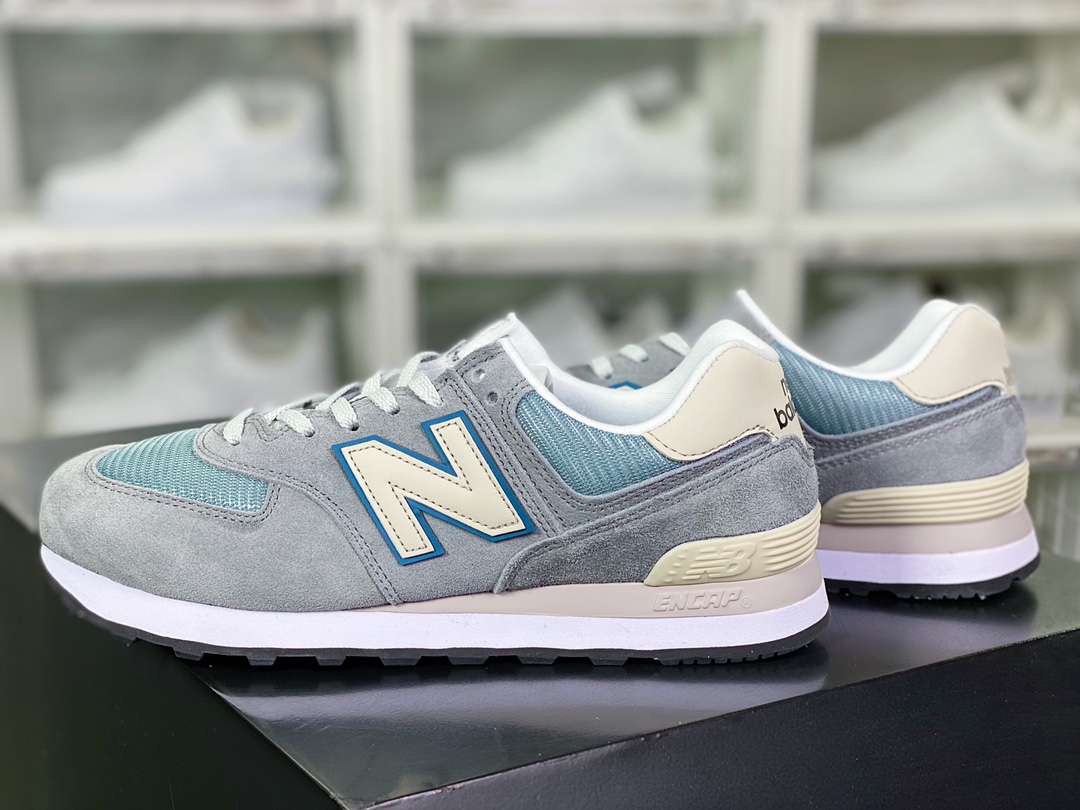 NBNew Balance ML574 series low-top classic retro jogging shoes ”Fleet dark gray steel blue beige” ML574BA2