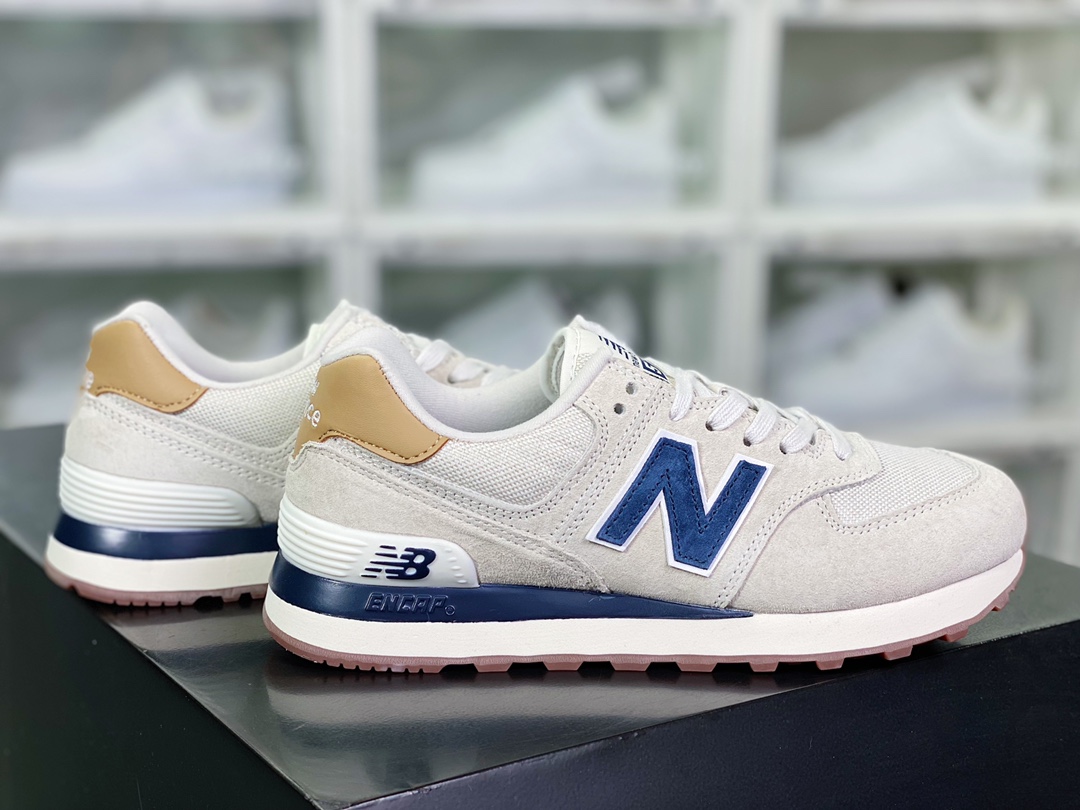 ML574 series low-top classic retro casual sports jogging shoes ”fleece beige navy blue” ML574LGI